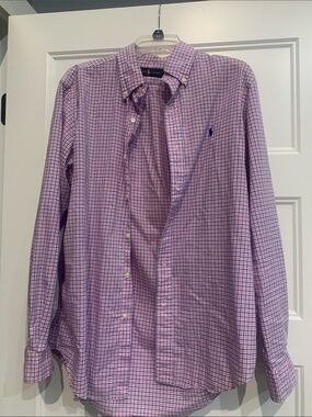 Ralph Lauren Pink and Blue Check Button-Down Shirt